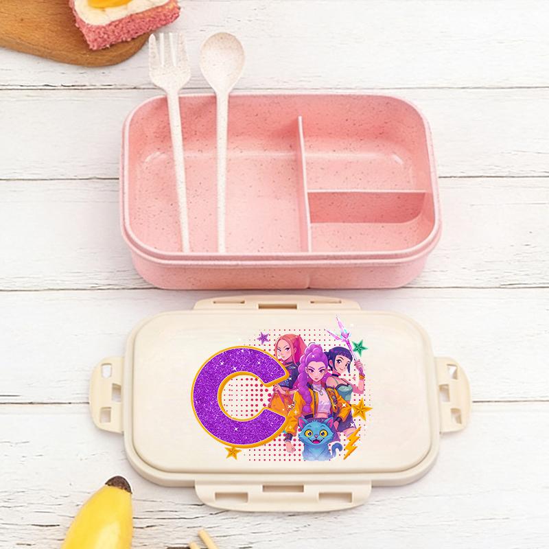 Kpop Loveci Démonů Chlapec Dívka Krabička na oběd Anime Přenosné Bento Boxy Student Hermetická Nádoba na potraviny Jednovrstvá Kapacita Dětský Dárek