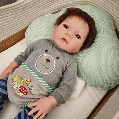 Bonecas de vinil de silicone macio de corpo inteiro pintadas, brinquedos de boneca recém-nascida para presente de Natal infantil, brinquedo de boneca reborn