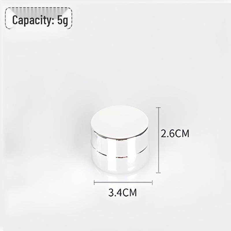 20g Electroplated Silver Glass Cream Jar: Sealed Cosmetic Sample Bottle for Face and Eye Creams & Lotions