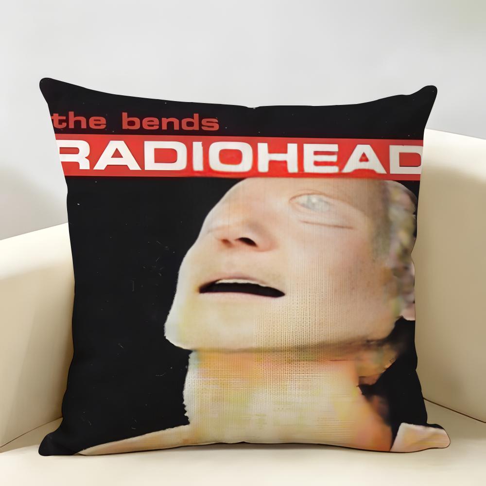 British Band RRadiohead Cushion Cover Natural Linen Organic Fabric DoubleSided Printing Room Sofa Decor Pillow Case