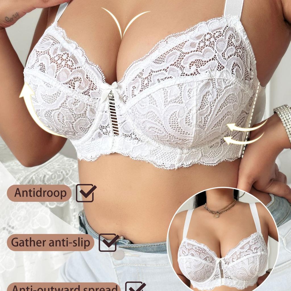 Renda Sexy de Malha Ultrafina Sem Bojos Roupa Íntima Confortável e Respirável Suporte Superior Recolhido Sutiã com Aro
