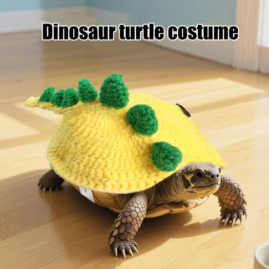 Yousheng Dinosaur Turtle Costume Adjustable Cute Turtle Sweater Hand-Knitted Warm Apparel for Pet Tortoise Turtle Party Cosplay Costume Photo Shoot