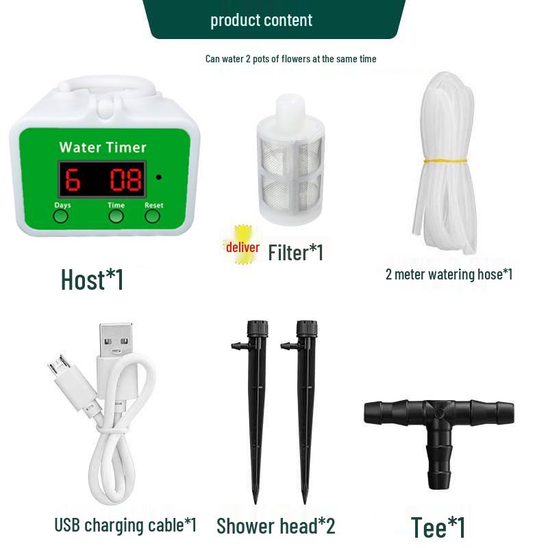 Smart Indoor High-Flow Garden Watering Timer for Plants - Drip Irrigation & Sprinkler