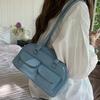 New Bag Women's Niche Retro Single Shoulder Portable Underarm Bag Oil Wax Leather Bag Double Bag Casual