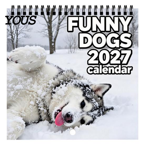 Monthly Planner for Dog Lovers Funny Dogs 2027 Wall Calendar, Jan to Dec 12 Month Functional Desk Decor Hanging with Thick Paper Home Office