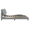 LED Bed Frame without Mattress  Hvar  Light Grey 200x200 cm Fabric