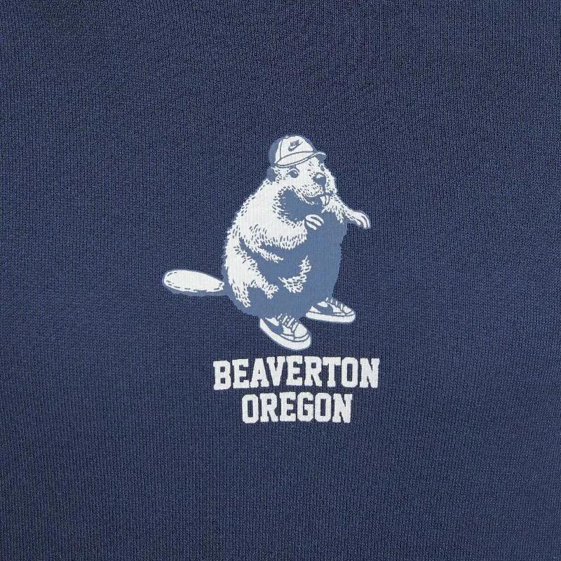 Nike Sportswear Phoenix Fleece Lettered Hooded Pullover Long Sleeve Sweatshirt Women Sweatshirt Deep-Navy HV1743410