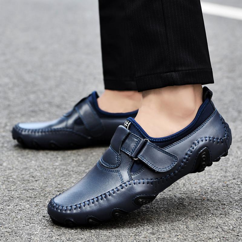 Fashion Handmade Men's Spring Comfortable Soft Bottom Lightweight Bean Shoes Fashionable New Men's Breathable Anti Slip Driving Shoes
