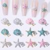 10Pcs Ocean Starfish Shell Nail Charms Nail Rhinestones 3D Diamond Alloy Nail Art Decoration DIY Manicure Nail Part Salon Summer