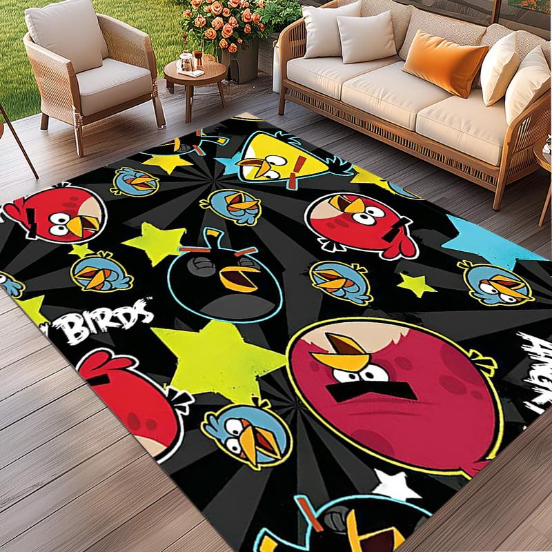 Angry Birds Print Rug, Washable Floor Carpet, For Entryway Dorm Laundry Room Office Study, Home Decor Birthday Christmas Gift