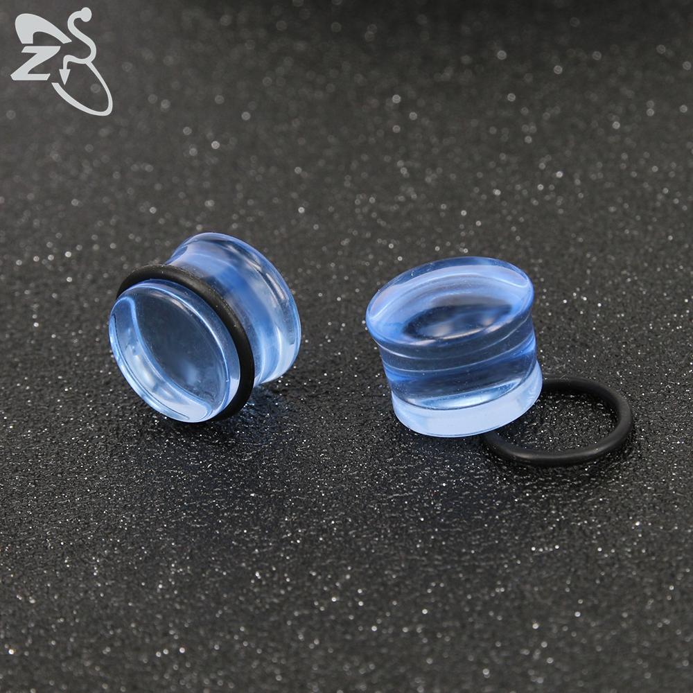ZS 2pcs/lot Glass Ear Plug And Tunnel 5-16mm Ear Expander Stercher Ear Gauges Ear Flare Flesh Expander Body Piercing Jewelry