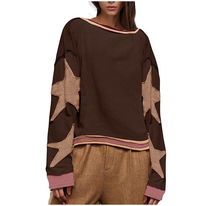Oversized Graphic Sweatshirt for Women Fashion Long Sleeve Drop Shoulder O-neck Shirt Vintage Sweatshirt
