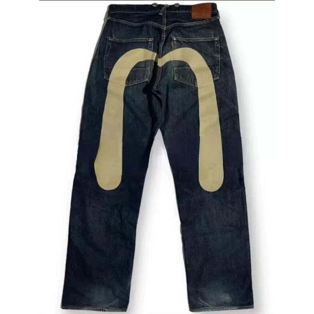 RogueWave Gothic Y2K Retro Streetwear Zwarte Cargo Punk Vintage Kpop Print Wijde Pijpen Denim Broek S