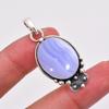 Blue Lace Agate - Namibia 925 Sterling Silver Pendant V7676, Blue Pendant, Oval Pendant, Valentin's Day Gift, Gift For Her, Birthday Gift, Handmade Je