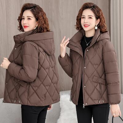 New Hooded Down Cotton-padded Jackets for Mothers, Middle-aged and Elderly Cotton-padded Jackets, Women's Short Cotton-padded Jackets, Winter Coats