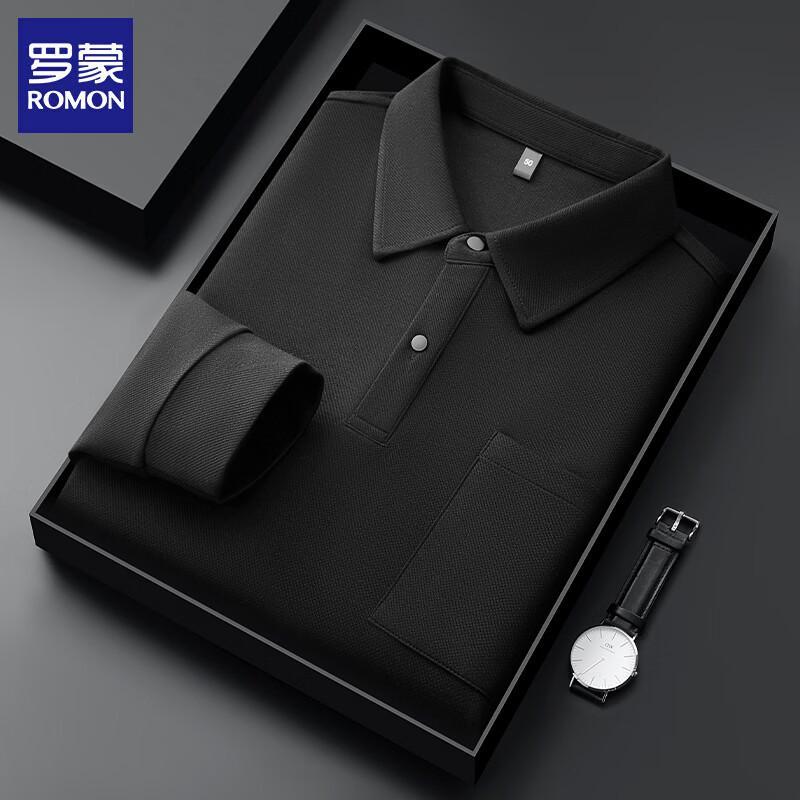 ROMON Men s Long-Sleeve Solid Polo Shirt LMT6732 L/175