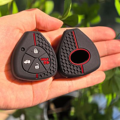 Silicone Car Remote Key Case Cover Shell Fob for Toyota Yaris/Vitz Auris Mk I Corolla Verso Hilux 7 RAV4 Porte Camry