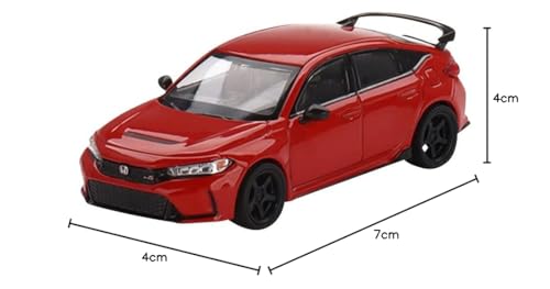 TrueScale Miniatures MINI GT 1/64 Scale Honda Civic Type R 2023 Rally Red with Advan GT Wheels, Right-Hand Drive, Finished Model