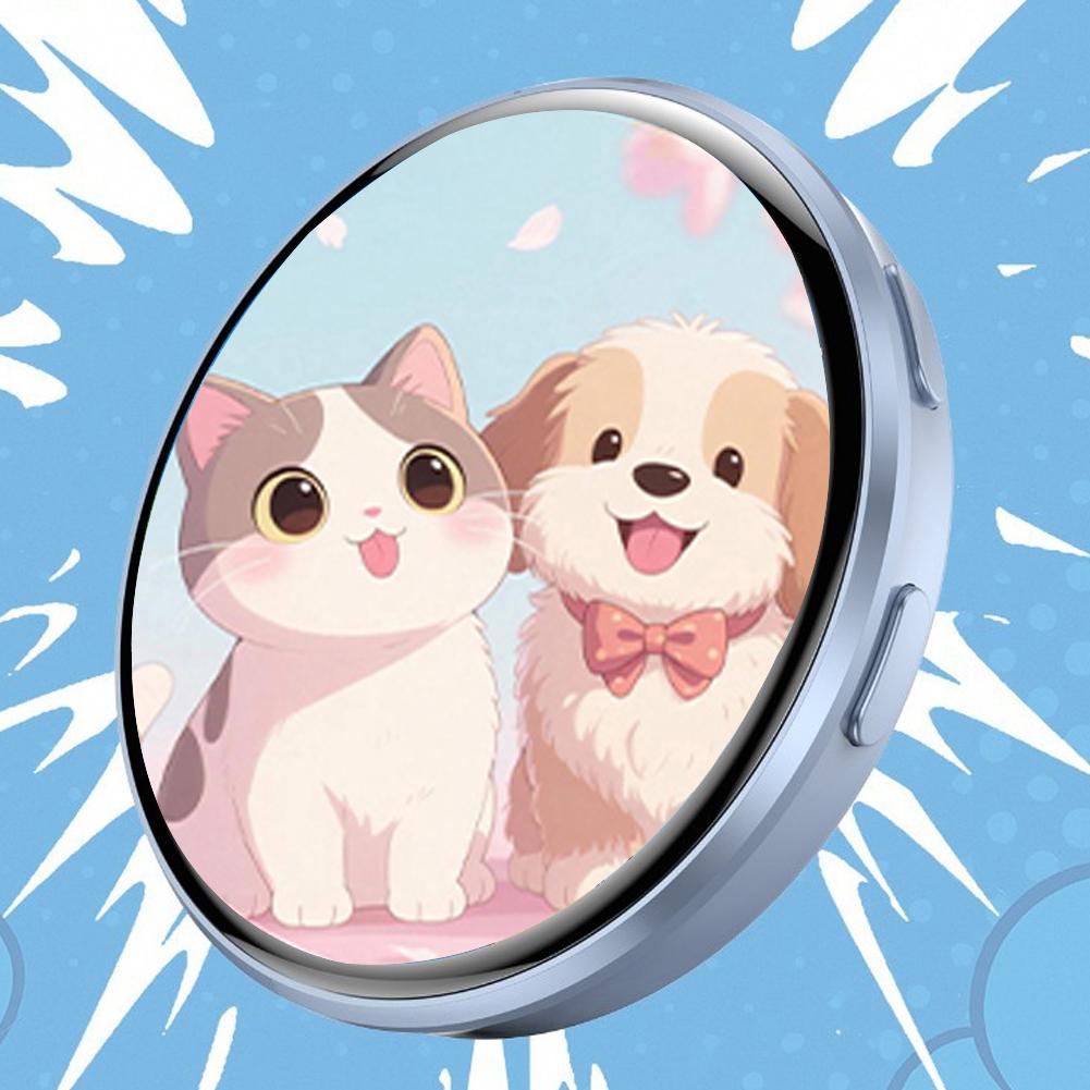 Cartoon Round Anime E-Badge Pin 1.7 Inch LED Display Cyber Dynamic Anime Brooches Custom Funny Badge Backpack Accessories