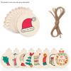 10Pcs DIY Round Blank Christmas Wooden Crafts Ornaments DIY Christmas Tree Ornaments Hanging Decorations