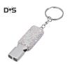 Sifflet Bling Métal Strass Sifflet avec Porte-clés Sifflet Brillant avec Son Fort et Clair pour Arbitres Entraîneurs Maîtres-nageurs Urgences