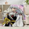 1PC Anime Sessho-maru Flannel Blanket Gift, Suitable for Both Men And Women, Soft Ideal for Beds And Sofa, Birthday Or Christmas Gift