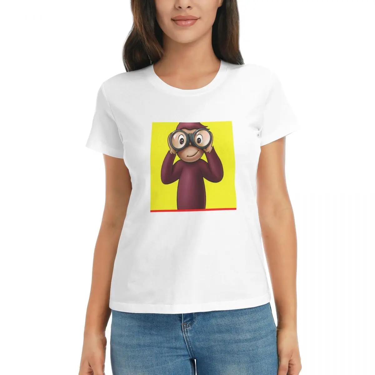 

Women TShirt Curious George Summer Short Sleeve Tees Crew Neck Cotton T Shirts Clothes Tops Streetwear S