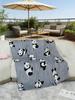 1pc Cute Panda Flannel Blanket Single Sided 2D Print Playful Soft Flannel Blanket Bedroom Living Room Couch Throw Cozy Vibe Gift