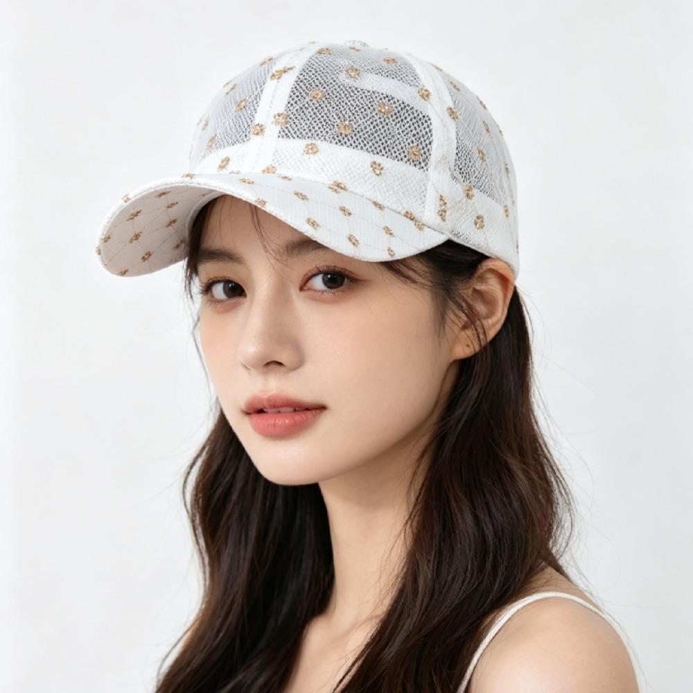 Adjustable Summer Baseball Cap Hollow Floral Outdoor Sun Hat Breathable Baseball Hat  Sport Wear