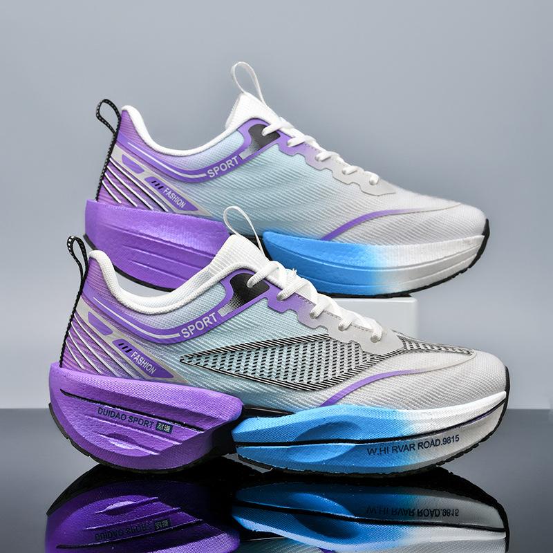 

Couple Outdoor Fashion Lightweight Thick Sole Comfortable Cushioning Professional Racing Running Shoes Trendy Versatile Sports Trendy Shoes 45 Фіолетовий