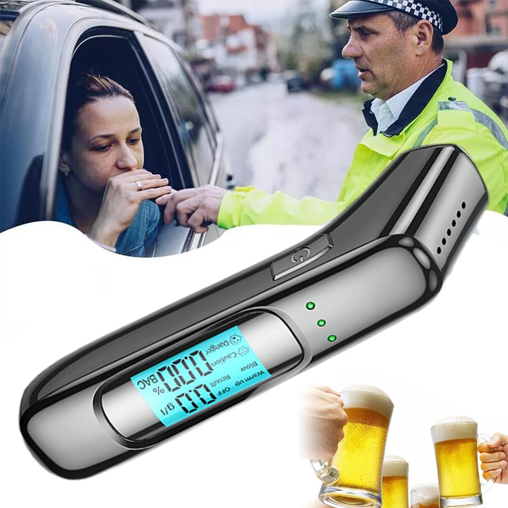 Přenosný dechový analyzátor Profesionální alkohol tester v dechu Detektor LCD displeje pro opilý řidičský test elektroniky automobilu