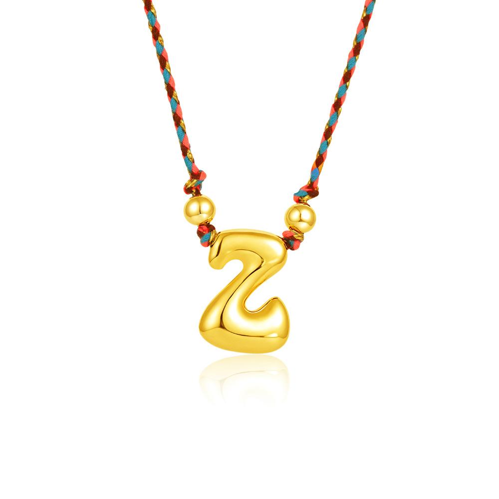 

New Handmade Balloon Initial Alphabet Color Cord Neckalce Stainless Steel Bubble Chunky A-Z Letter Birthday Gifts Gothic Jewelry
