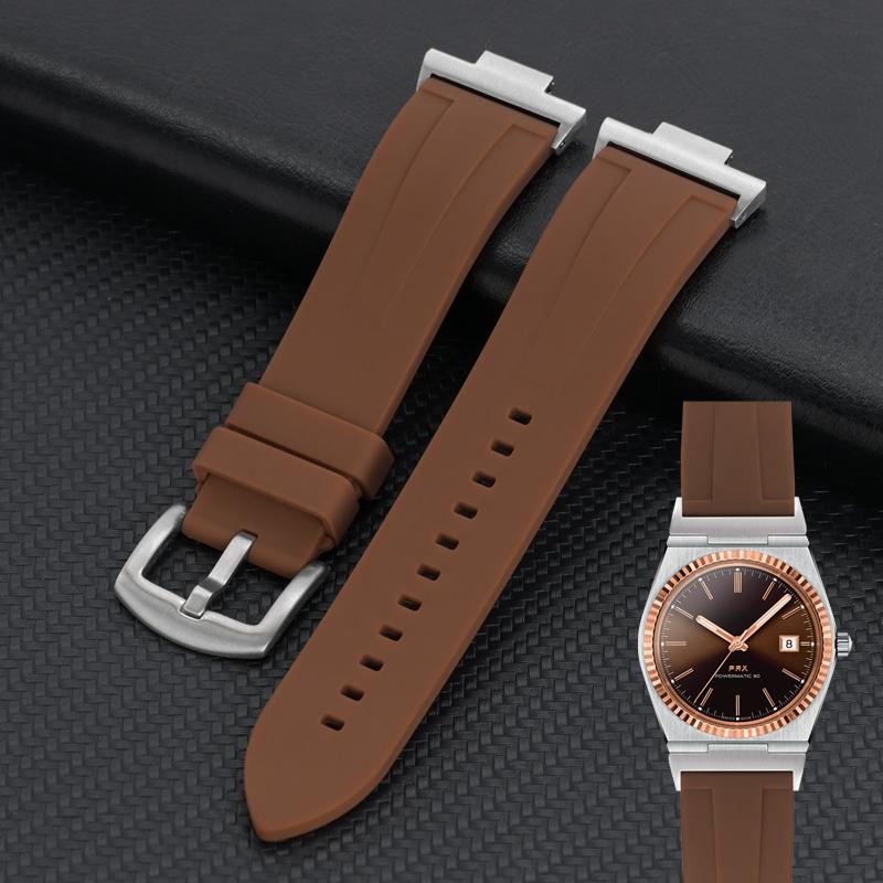 Rubber Strap with Adapter for Tissot PRX Series T137.407/T137.410 Super Player 40mm New FKM Quick Release Watch Band 12mm
