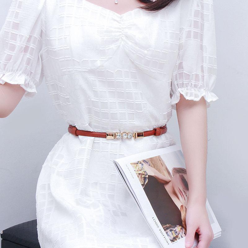 

Elegant Womens Pu Belt For Dresses Featuring Stylish Leaf And Designs Pearl RhinestoneCamel