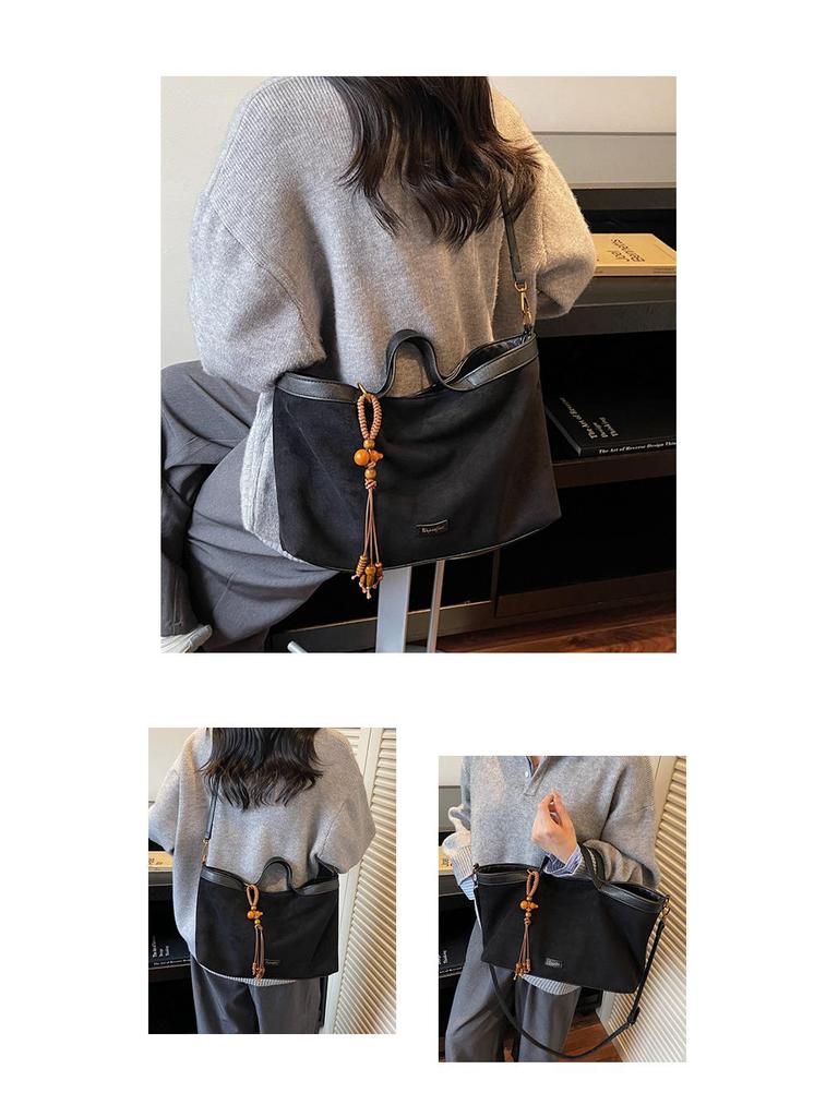 Herbst Koreanische Retro Wildleder Tragetasche - Damen Vintage Schulterhandtasche