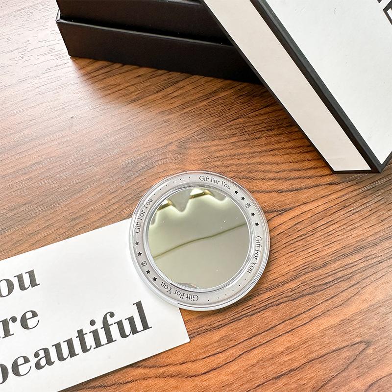 Round Mirror Magnetic Suction Mobile Phone Airbag Bracket Base Portable Makeup Mirror Simple Mirror Sticker Refrigerator Sticker Makeup Mirror