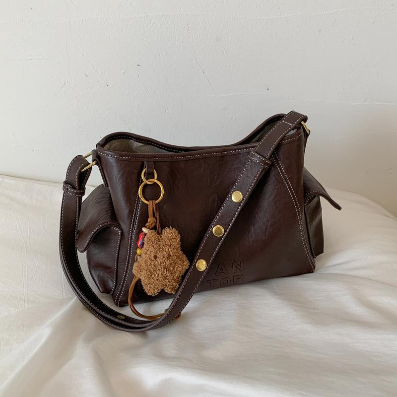 Korean Niche Retro Versatile Tote Bag Women's 2025 Autumn New Popular Fashion Casual Shoulder Messenger Bag