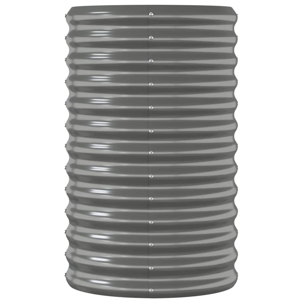 Vidaxl Raised Planter, Powder-Coated Steel 114X40X68 Cm, Grey