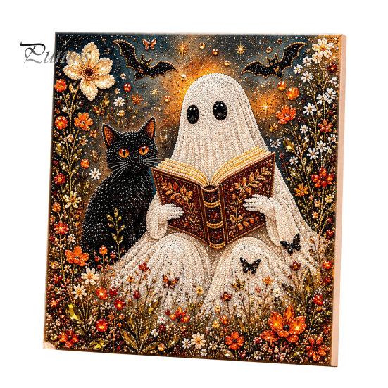 Winterwunderland Kreativaktivitäten Weihnachten Kunst-Kit mit künstlichen Perlen, Xmas Hut Katze Hund Malerei DIY Themenprojekte 3D Welpen Perlen Bastel-Kit für Erwachsene,