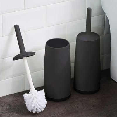 Toilettenbürste aus Kunststoff mit Standfuß, Toilettenreinigungsbürste mit langem Griff für WC, Badezimmerzubehör, Reinigungswerkzeuge
