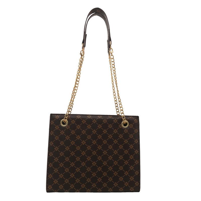Luxurious Urban Chic Pu Shoulder Bag For Women With Stylish Chain Strap And Plaid Design