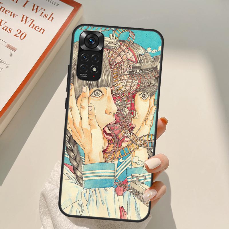 Shintaro Kago Horror Case For Xiaomi Redmi Note 11 10 Pro 8 9 9S 10S 11S 9A 9C 10A 10C K40 K50 Gaming Cover