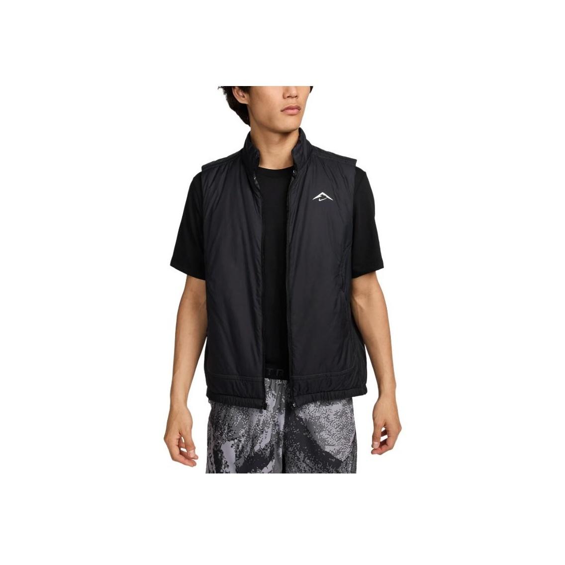 

Nike Мужской жилет без рукавов с принтом логотипа и воротником-стойкой на молнии, черный FZ0002-010 XL