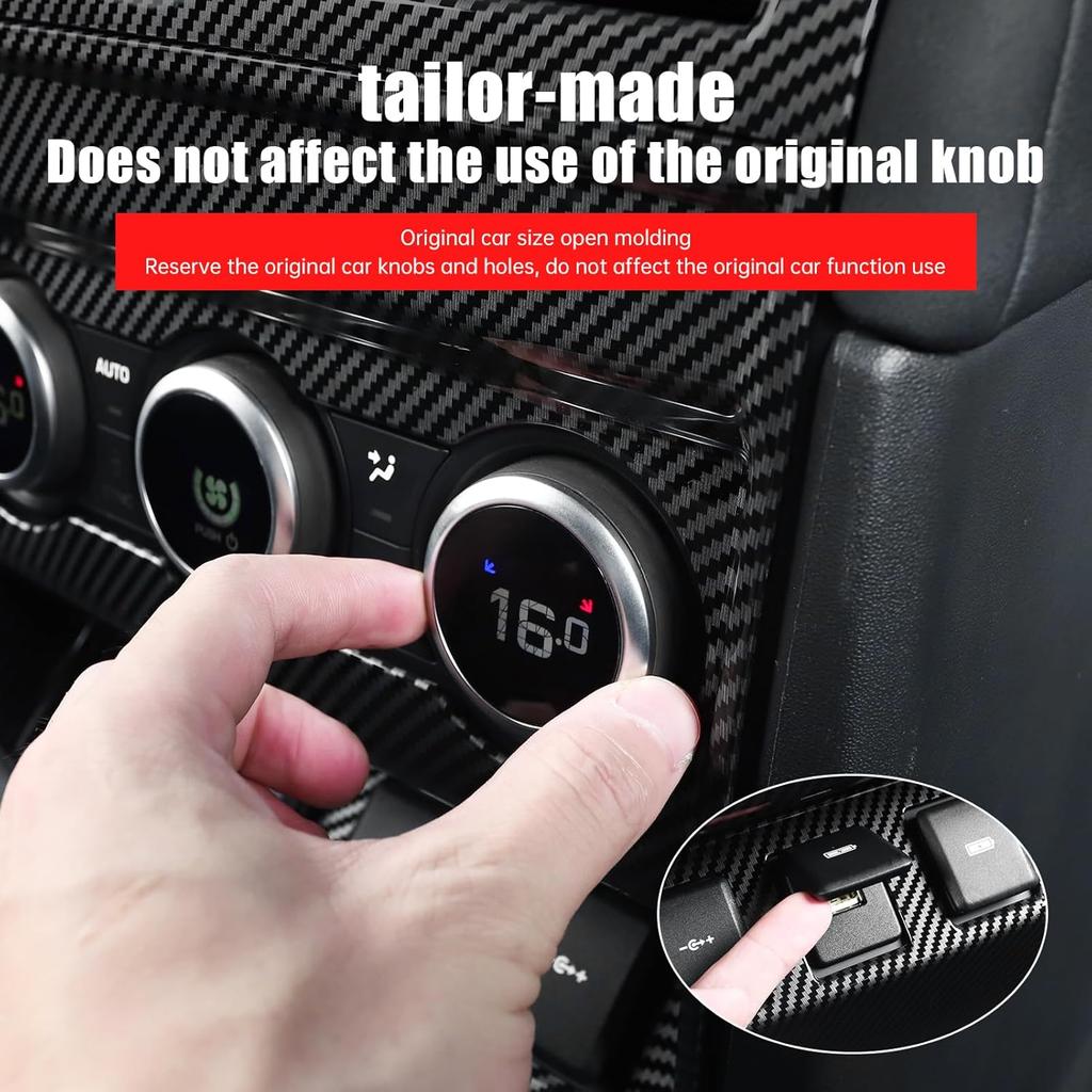 Hintere Anti-Kratz-Abdeckung für 2020-2025 2026 Land Rover Defender 90 110 130 Klimaanlagen-Lüftungsschlitze Schutzabdeckung Innenraum-Bedienknopf-Zierleiste Tuning