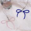 Adorable Phone Charm Chain Ornament Glass Beaded Bowknot Keychain Pendant Piece