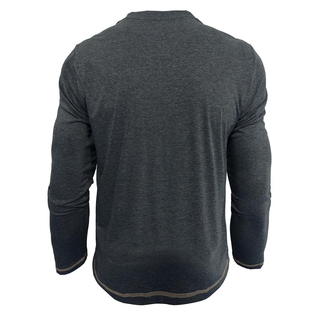 Herren Henley Kragen Langarm T-Shirts Einfarbig Frühling Herbst Freizeit T-Shirt Herren