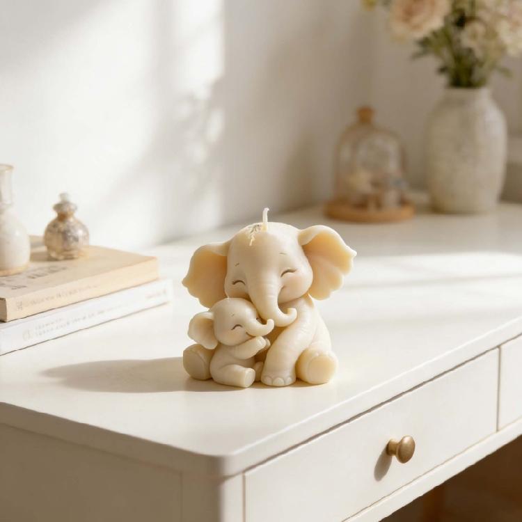 Hugging Elephant Epoxy Resin Silicone Mold For Candle Handmade Soap Food Safe Handmade Crafting Accessories