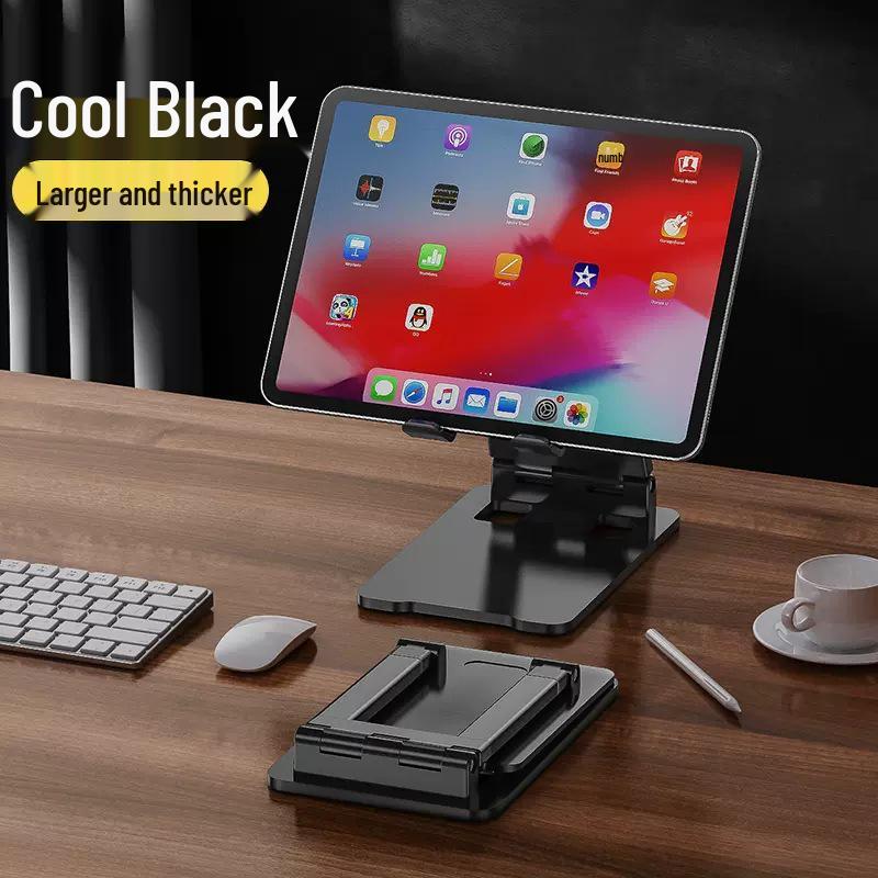 Foldable Metal Tablet Stand for Desktop: Adjustable for Online Classes & Gaming