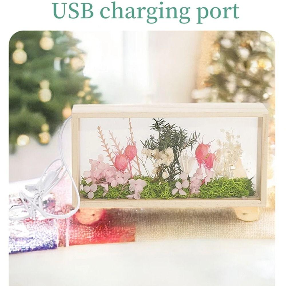 Rectangle Shadow Box Frame DIY Doll Display Stand LED Light Photo Frame  Office Decoration