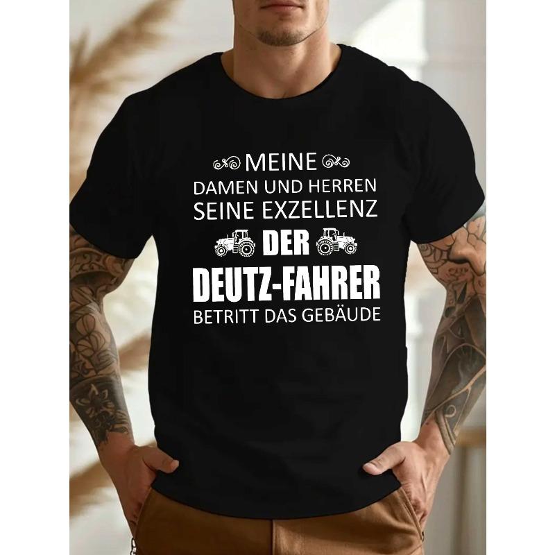 Plus Size Men'S T-Shirt with a Fun German Crinkle Design Oversized, Cool, Casual, and Fashionable